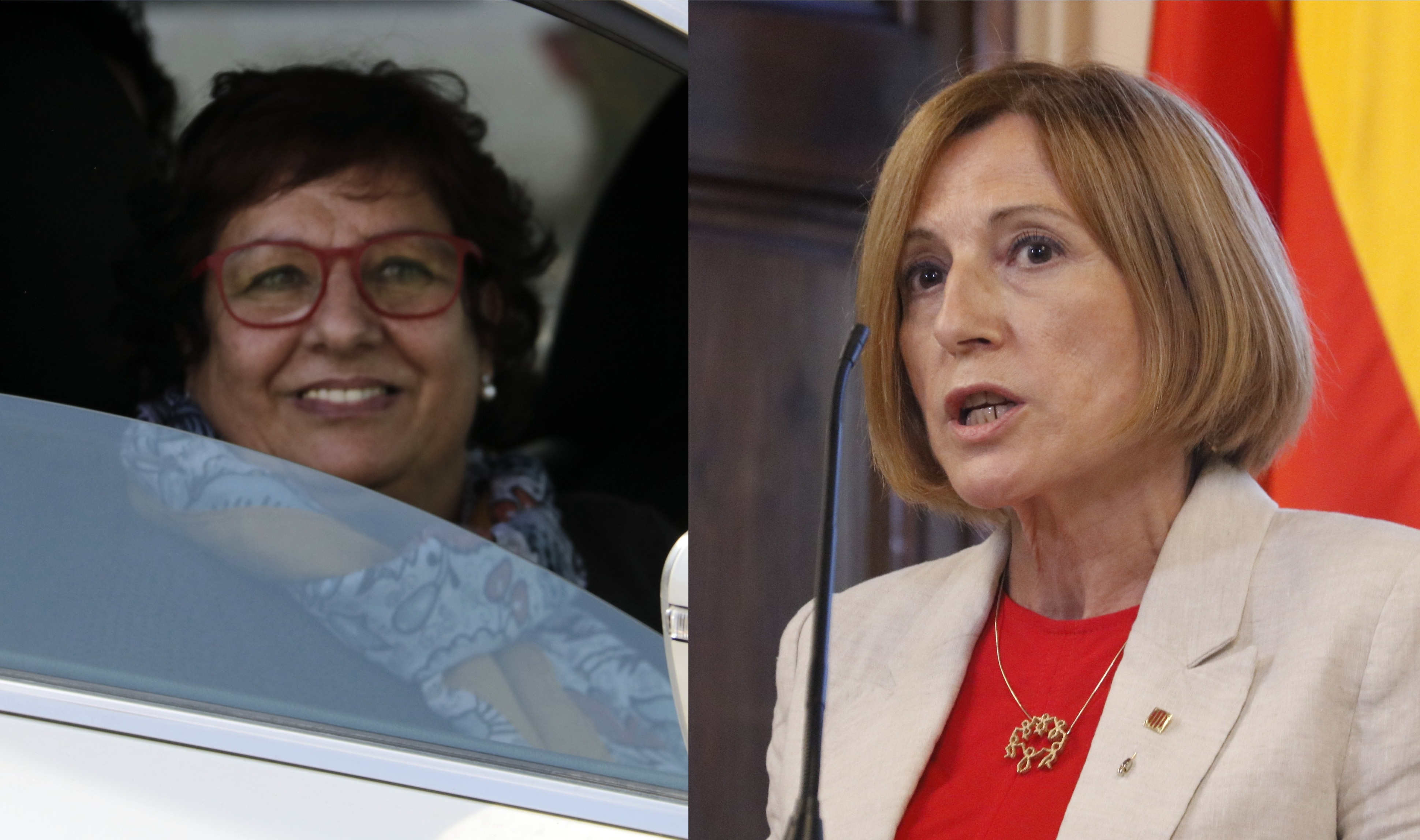 Jailed Catalan leaders Dolors Bassa (left) and Carme Forcadell (Photos by Marina López and Gerard Artigas)